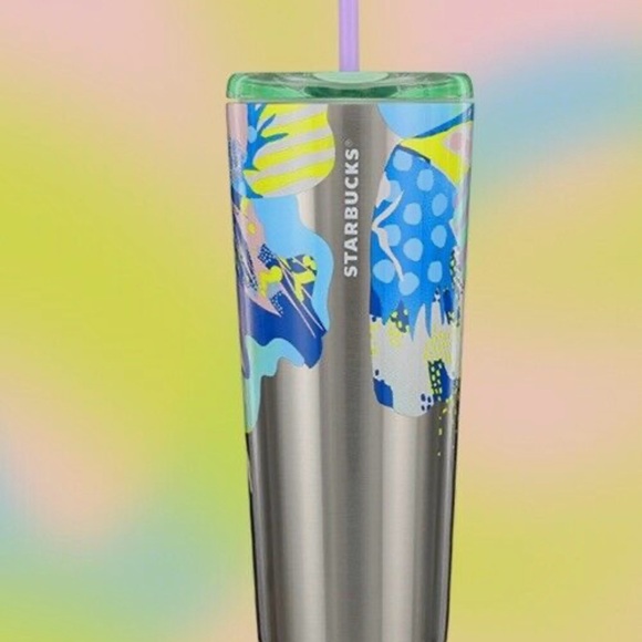 Starbucks Other - Starbucks Colorful Canna Lily Butterfly Stainless Steel Tumbler